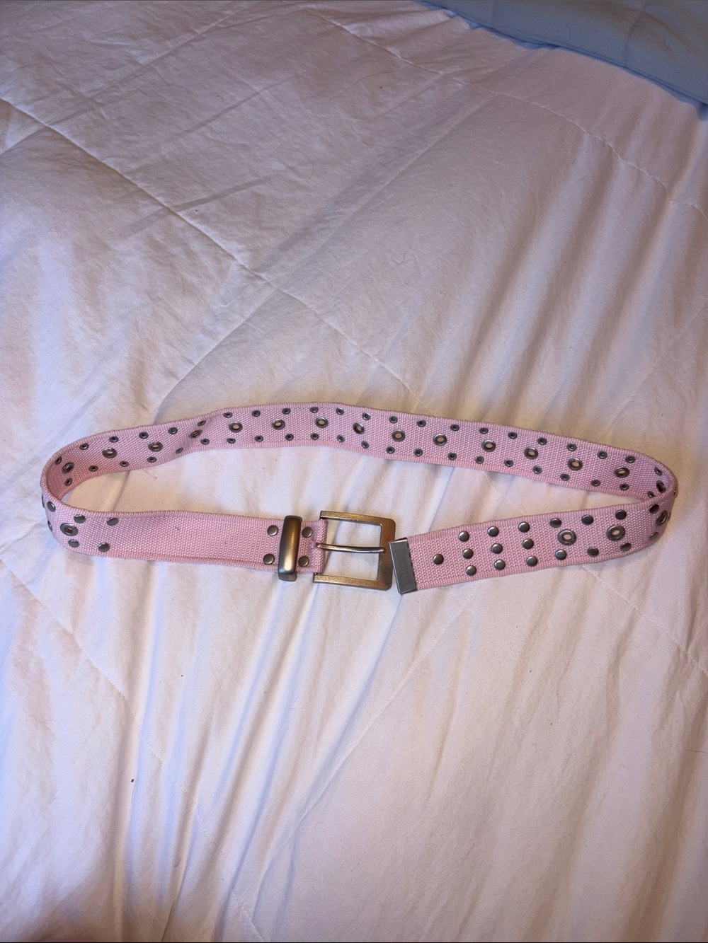 Juniors Studded Pink Women's Canvas Belt